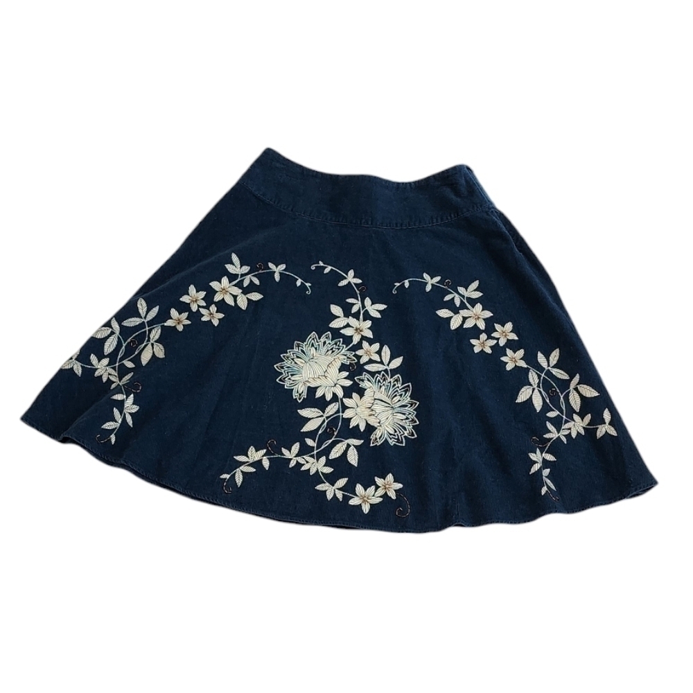 Talbots green Corduroy flower beaded skirts size 8